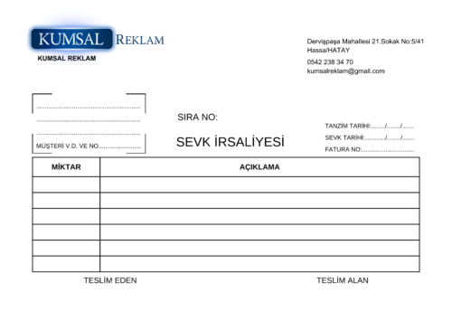 Sevk İrsaliyesi